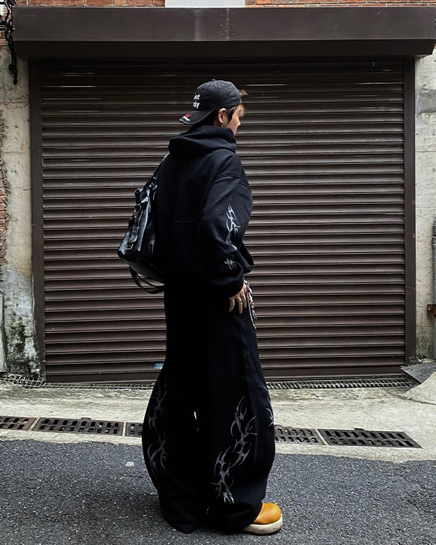 トライバルプリントワイドスウェットパンツ znk000145