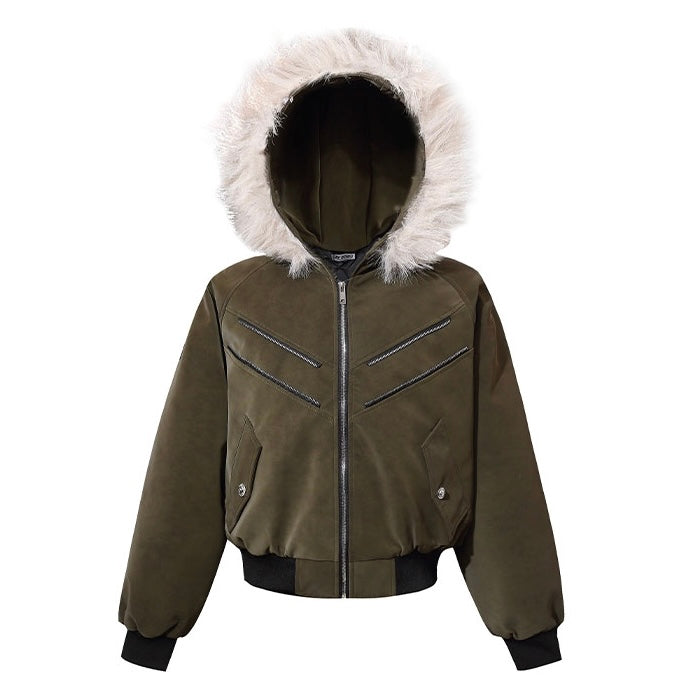 スエードファーフードジャケット znk000113