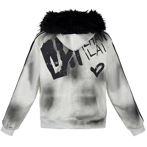 ファーフードグラデーションジップパーカー znk000065