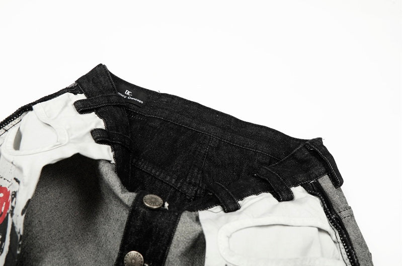 Dark Contrast Baggy Denim znk000287