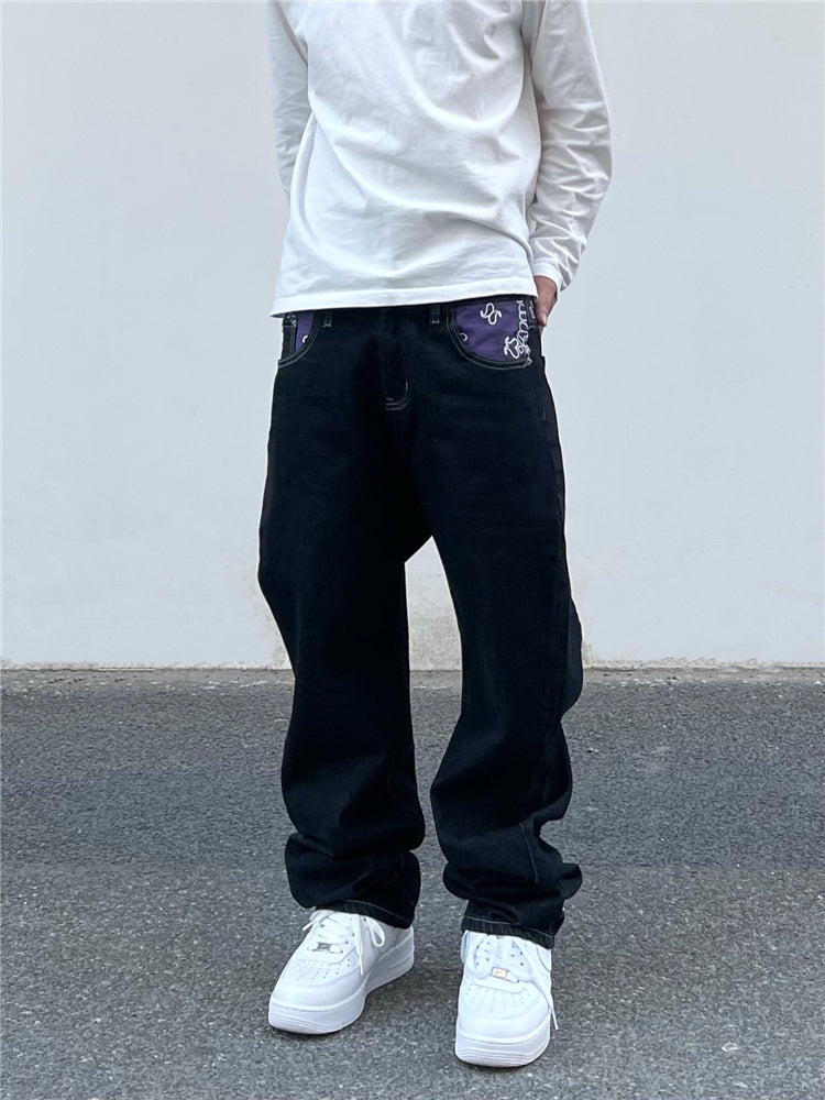 バンダナデザインデニムパンツ znk000043