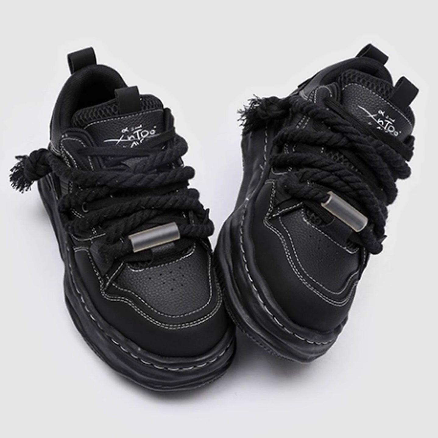 ブラックチャンキーロープスニーカー znk000009