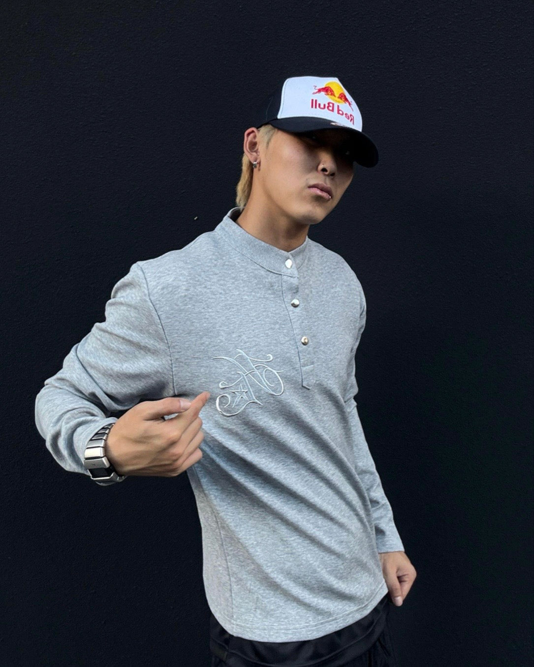 ヘンリーネックロングスリーブTシャツ znk000154