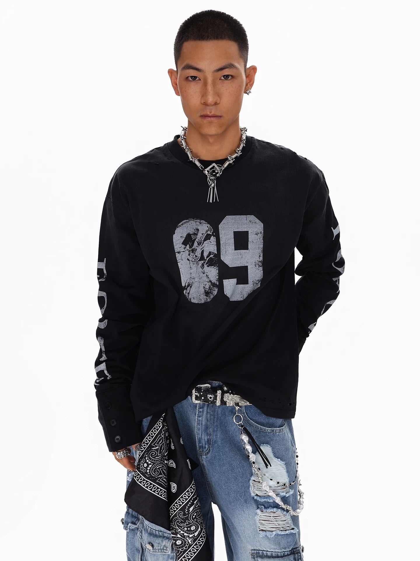 Grunge Style Long Sleeve T-Shirt znk000220