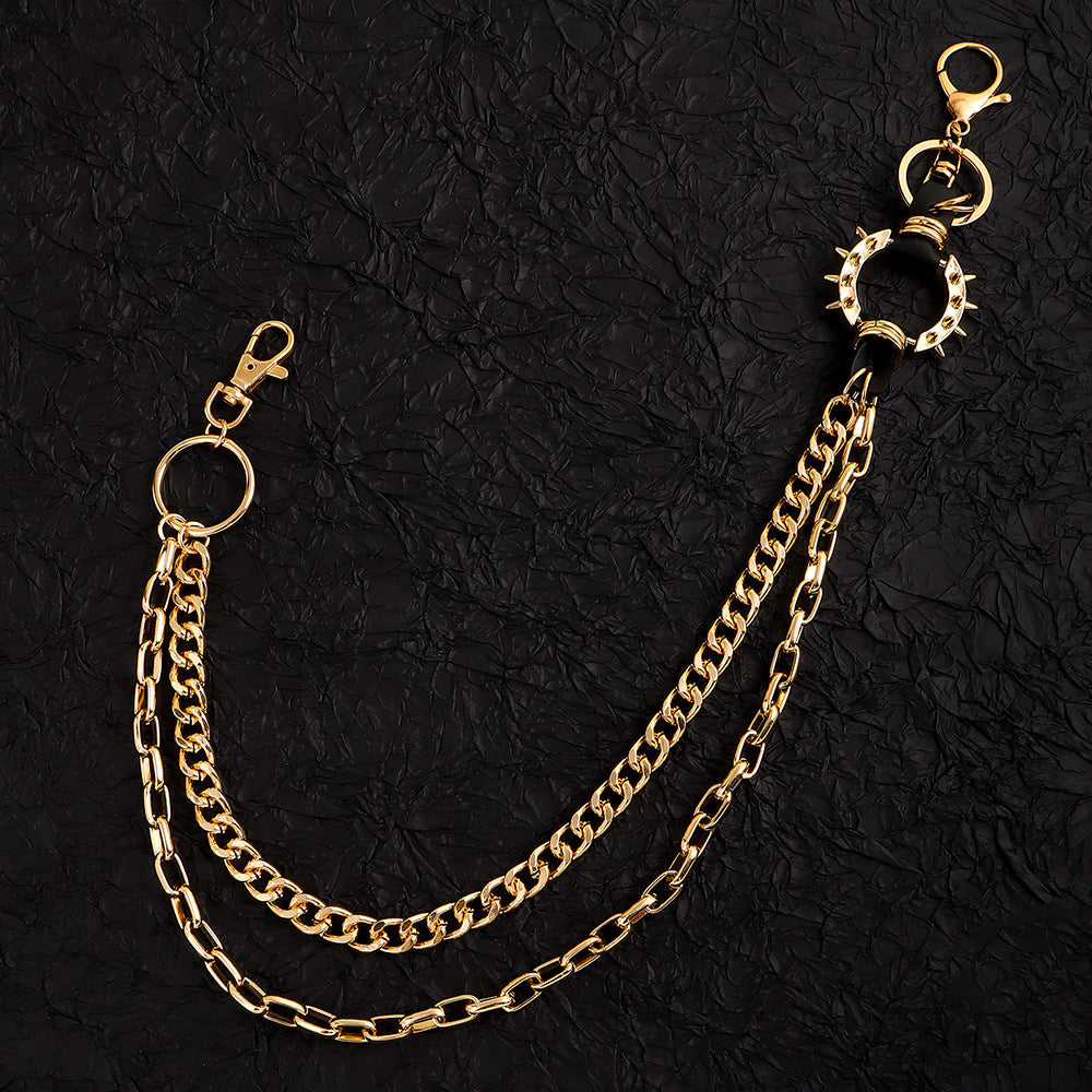 スパイクデザイン 2連ウォレットチェーン SS-000464