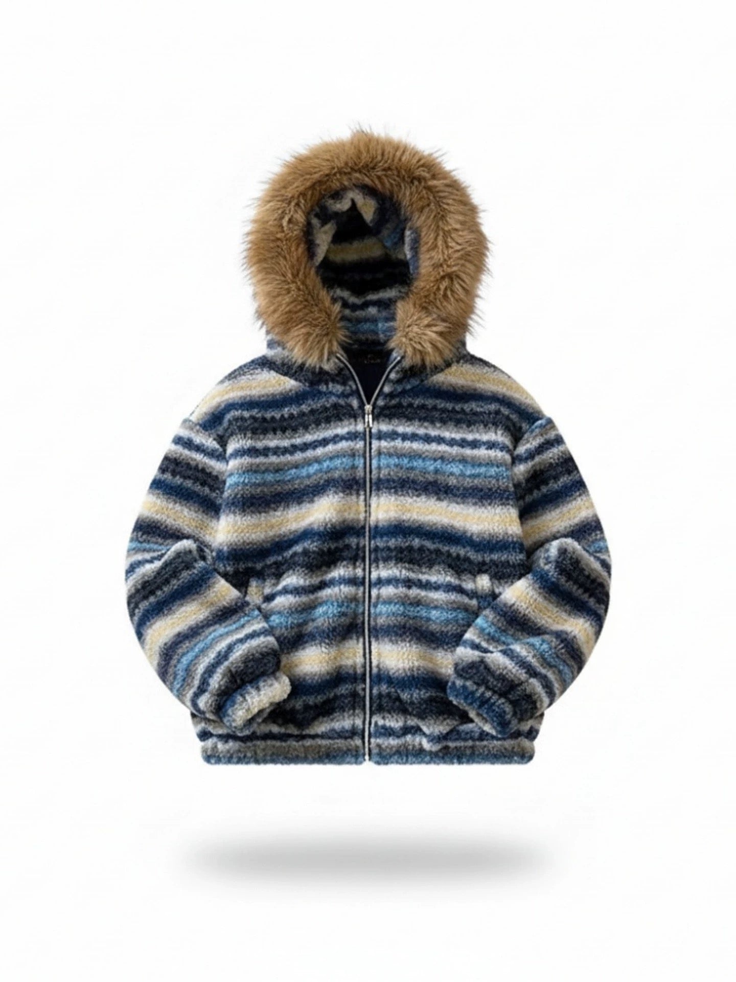 ファーフードボーダーボアブルゾン znk000175