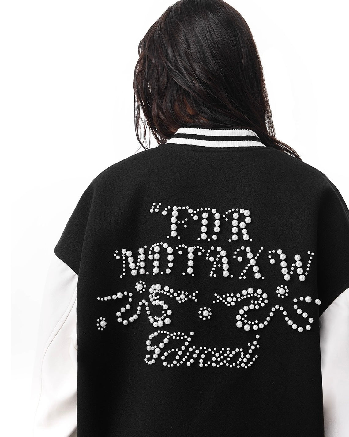 Studded Cross Varsity Jacket znk000272