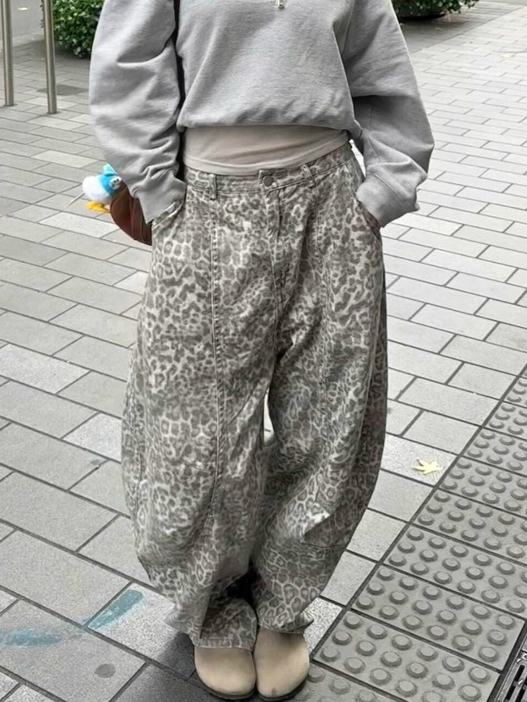 レオパードワイドデニムパンツ znk000179