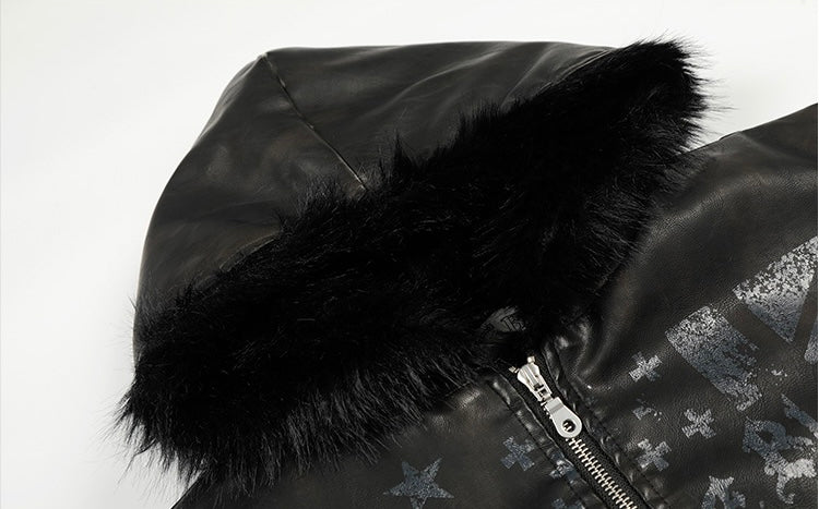 レザーファーフードジップジャケット znk000068