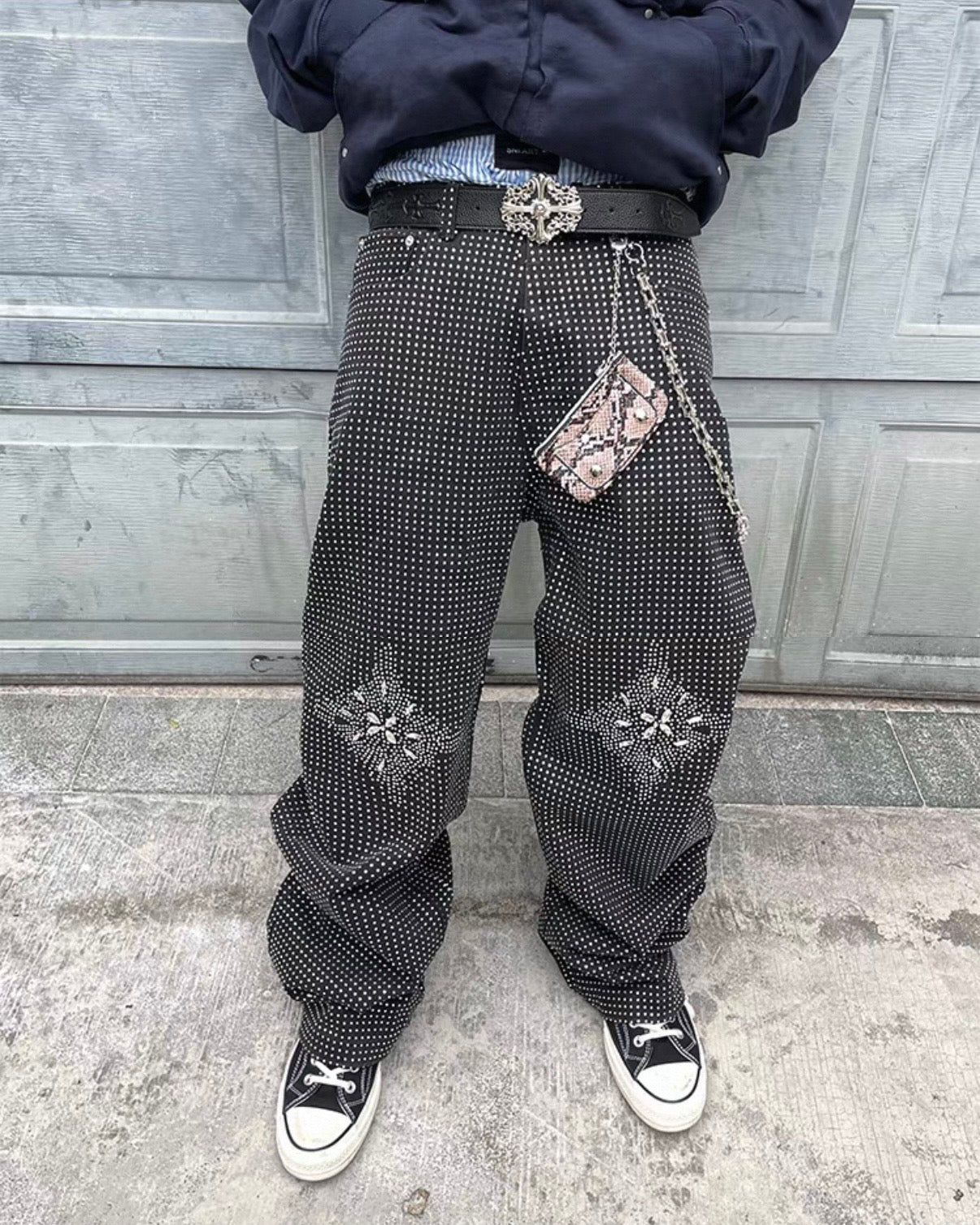 オーバードットデザインワイドデニム znk000092