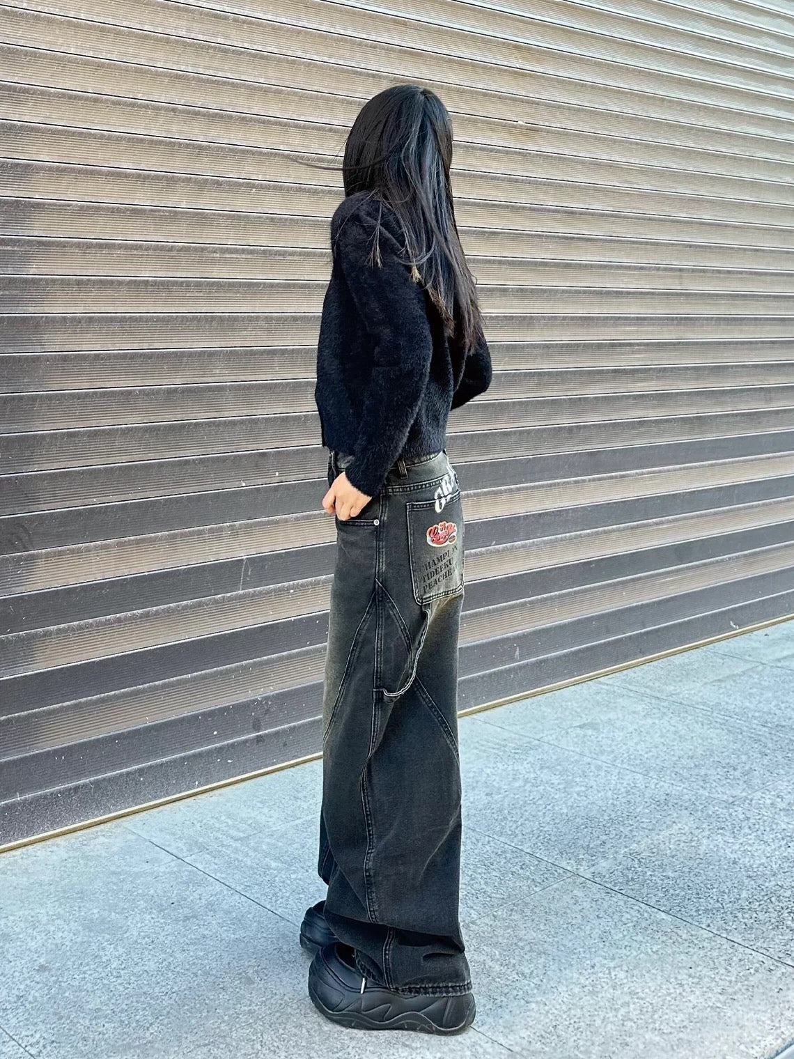 バックロゴ ワイドデニム znk000104