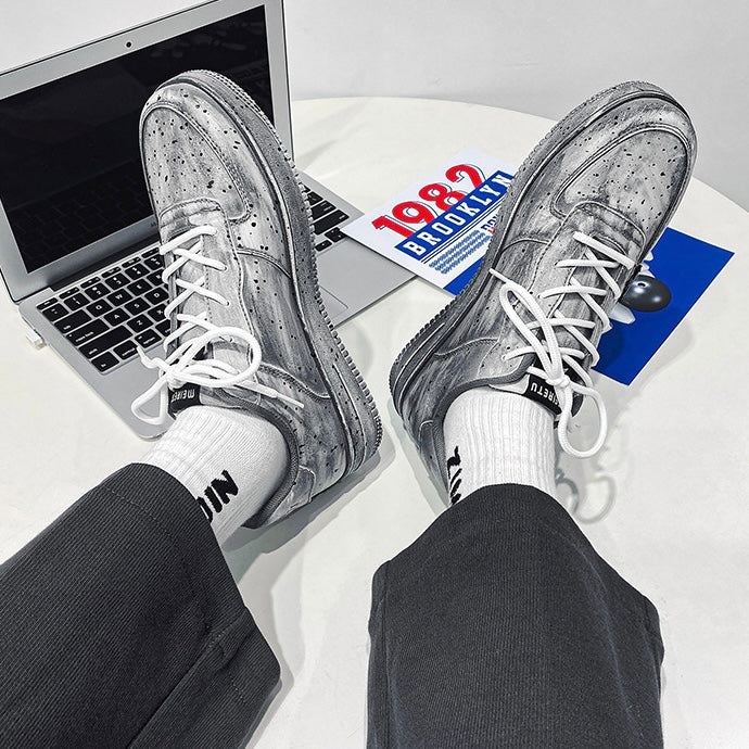 クロスパッチヴィンテージ厚底スニーカー znk000033