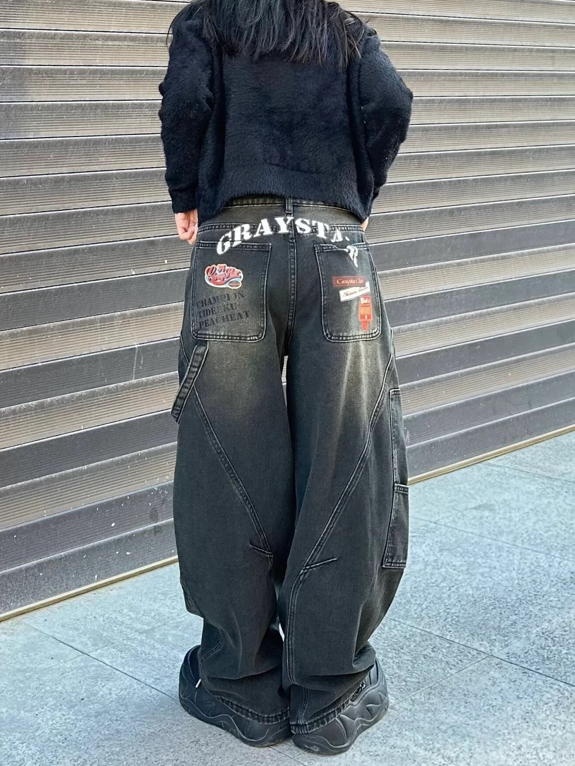 バックロゴ ワイドデニム znk000104