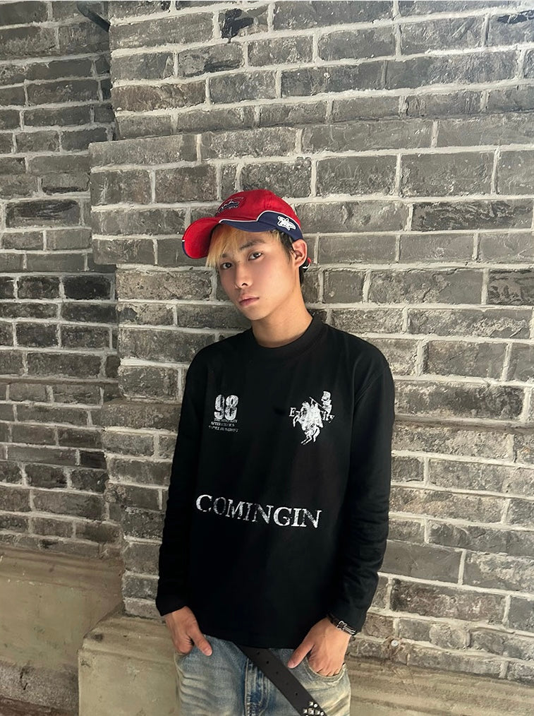 クラッシュプリント ロングスリーブTシャツznk000098