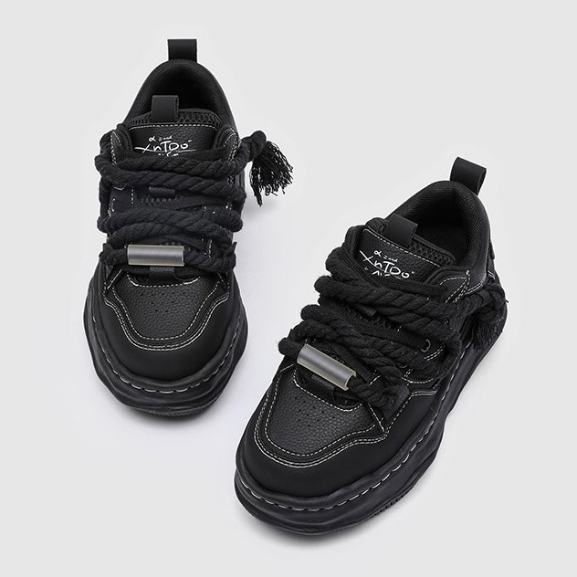 ブラックチャンキーロープスニーカー znk000009