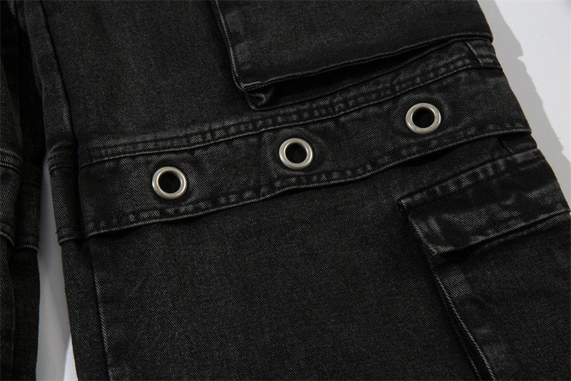 ブラックデニムカーゴパンツ znk000182