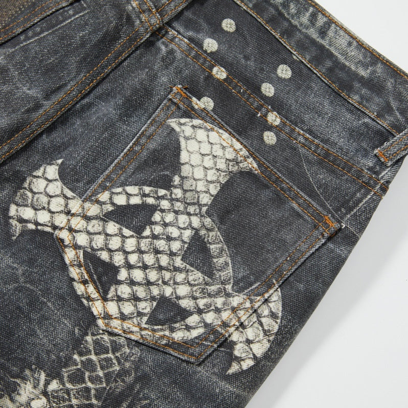 Reptile Skin Graphic Denim znk000230