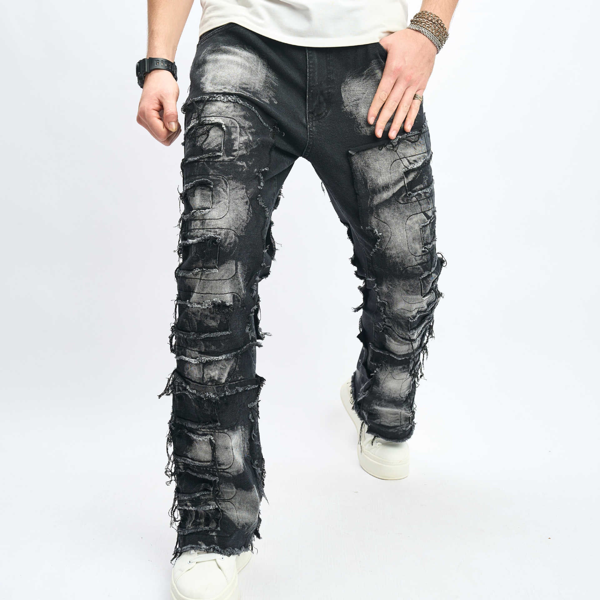 クラッシュデニムパンツ znk000020