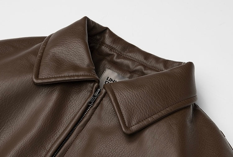 クロスエンブレムフェイクレザーブルゾン znk000066