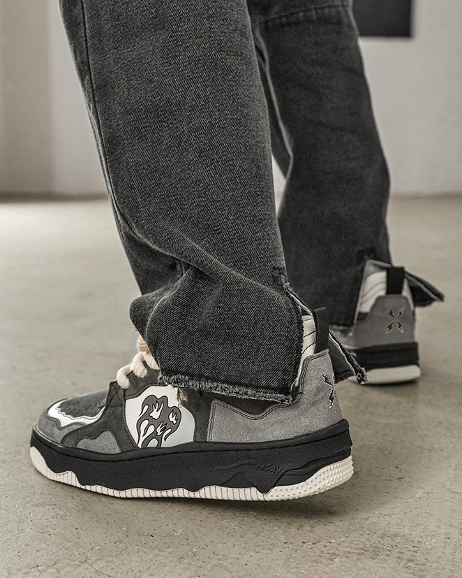 Suede Panel Street Sneakers znk000234