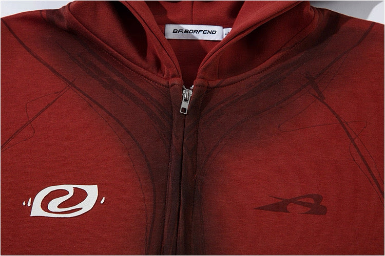 ストリート ジップパーカー BORFEND バックナンバー ロゴ入り フーディ SS-000690