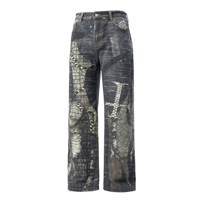 Reptile Skin Graphic Denim znk000230