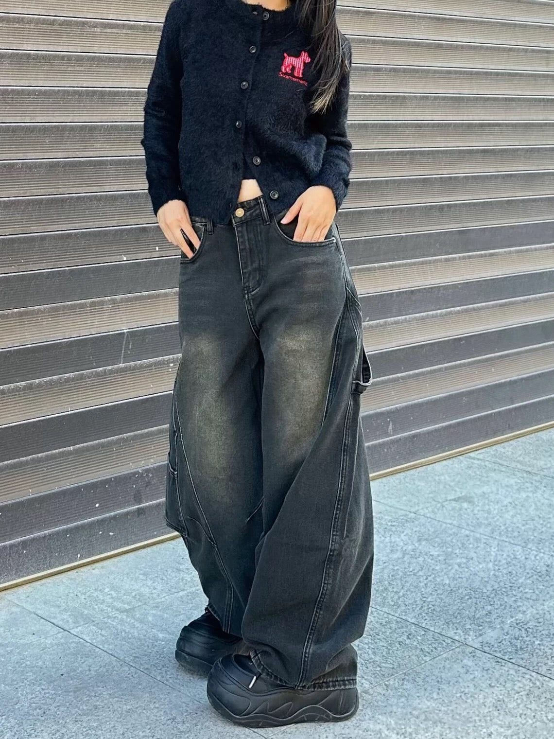 バックロゴ ワイドデニム znk000104