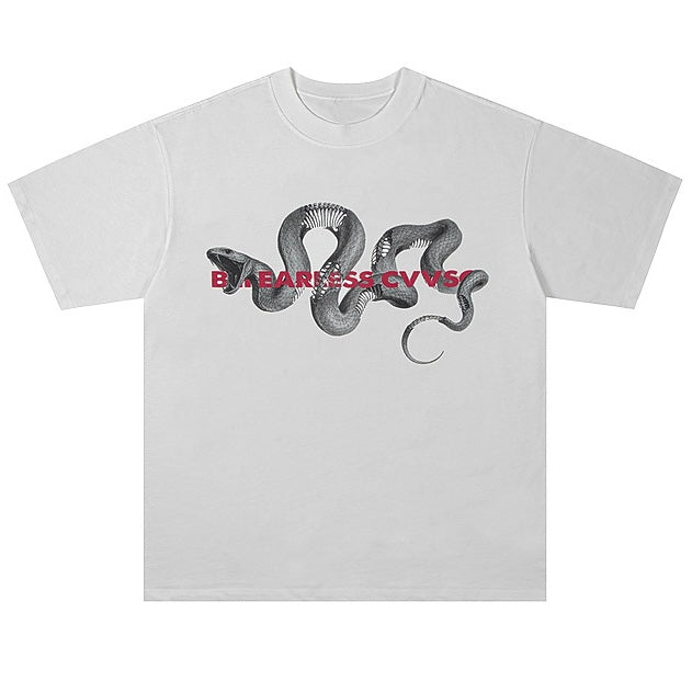 【2color】スケルトンプリントTシャツ ユニセックス オーバーサイズ ストリート系 SS-000334