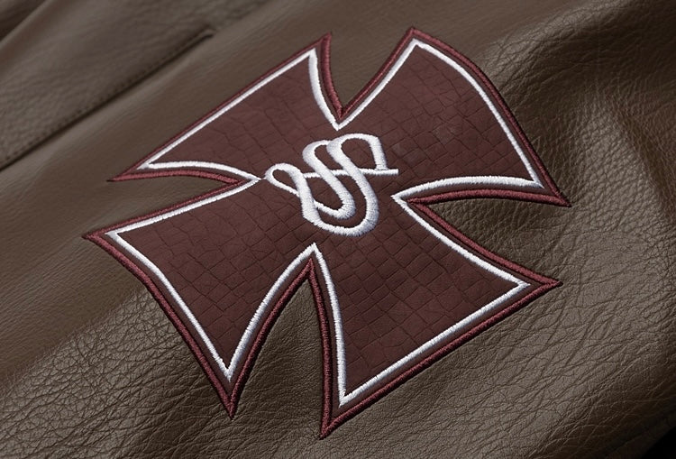 クロスエンブレムフェイクレザーブルゾン znk000066