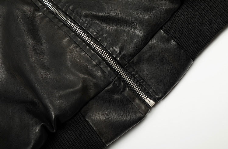 レザーファーフードジップジャケット znk000068