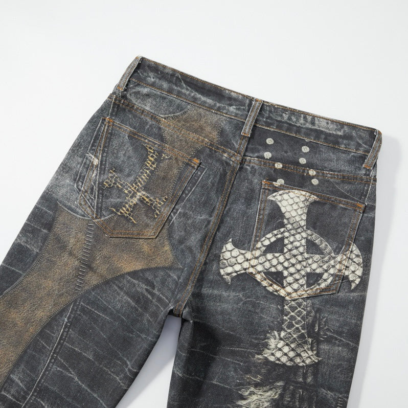 Reptile Skin Graphic Denim znk000230