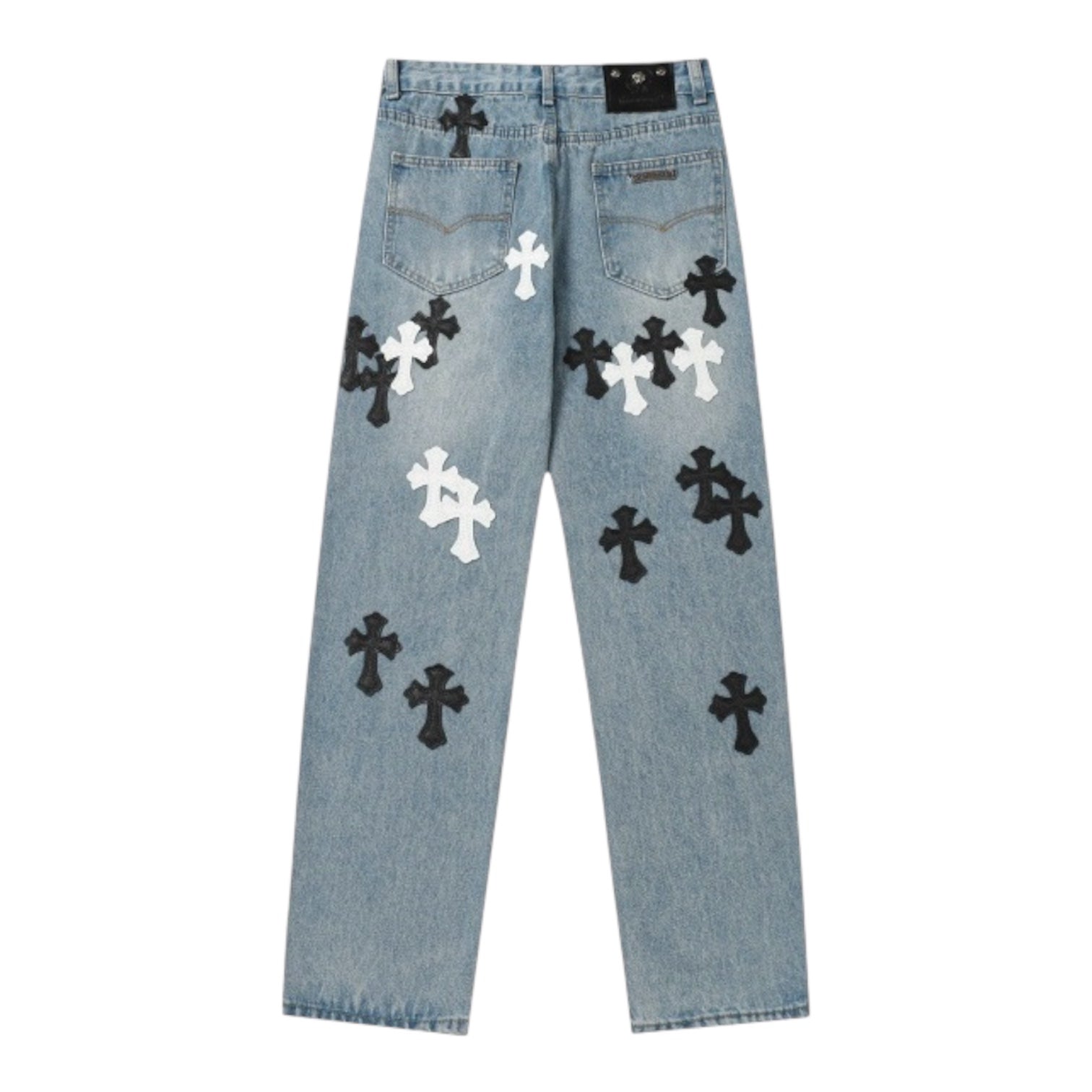 Cross Patch Wide Leg Denim znk000247