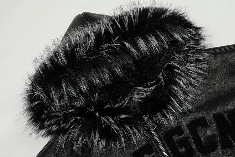 フェイクレザーフーディジャケット znk000069