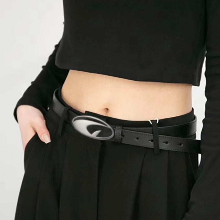 ブラックバックル シンプルレザーベルト SS-000679