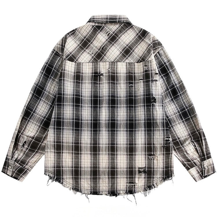 ダメージチェックシャツ znk000010