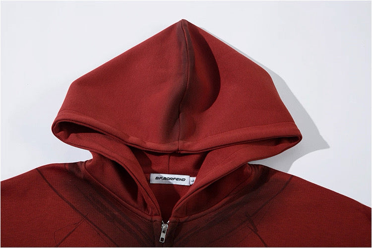 ストリート ジップパーカー BORFEND バックナンバー ロゴ入り フーディ SS-000690