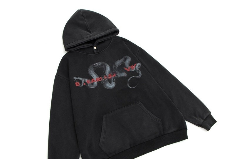 Snake Graphic Oversized Hoodie znk000224