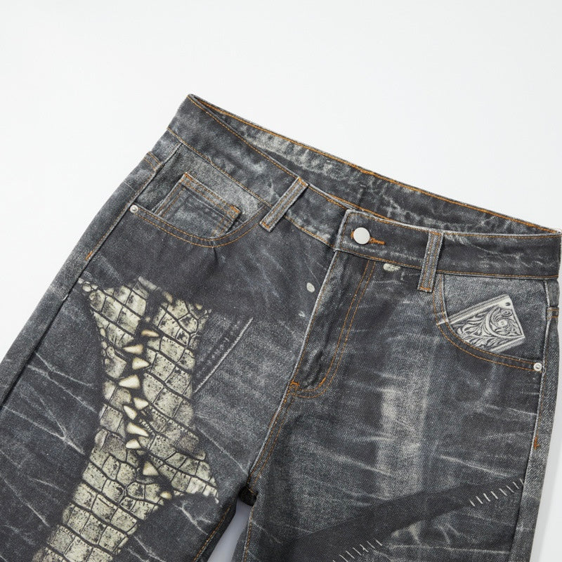 Reptile Skin Graphic Denim znk000230
