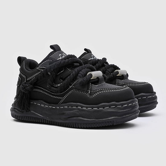 ブラックチャンキーロープスニーカー znk000009