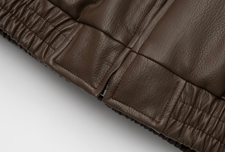 クロスエンブレムフェイクレザーブルゾン znk000066