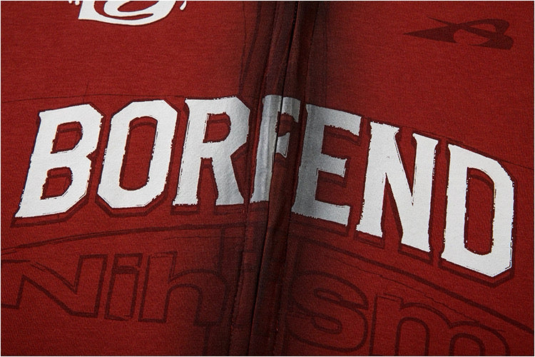 ストリート ジップパーカー BORFEND バックナンバー ロゴ入り フーディ SS-000690