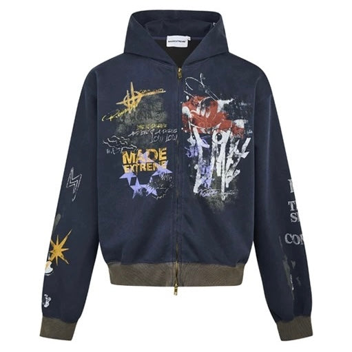 ペイントグラフィックジップパーカー znk000081