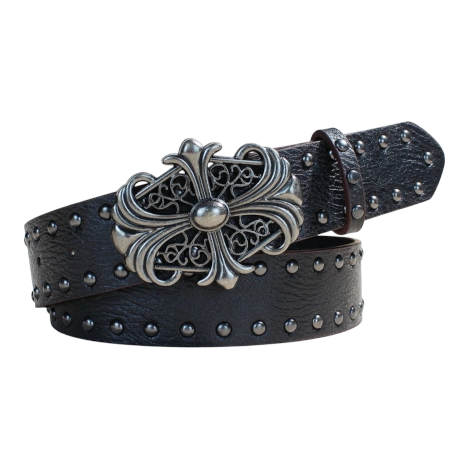 Ornate Silver Cross Waist Belt znk000239