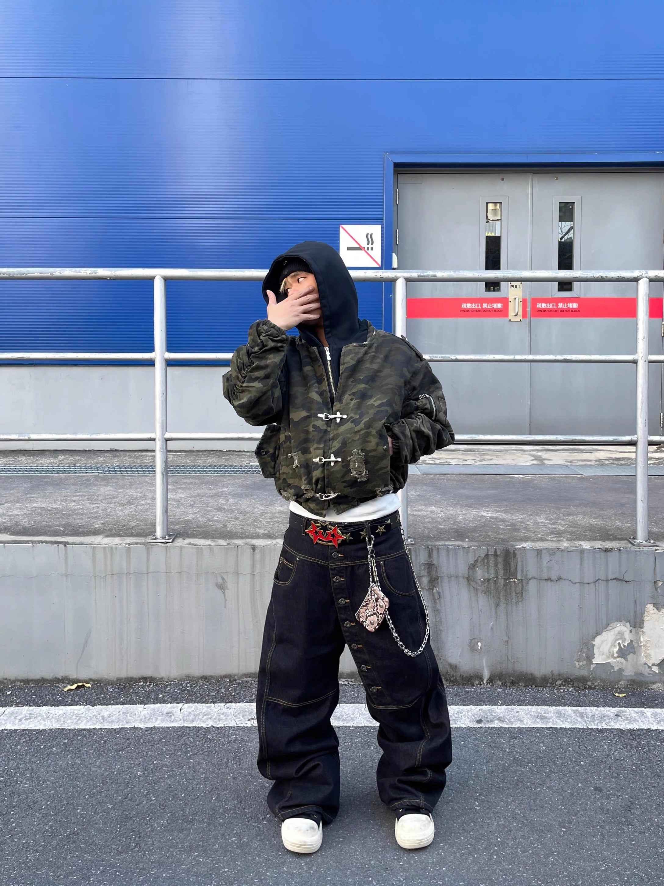 カモフラダメージフックジャケット znk000094