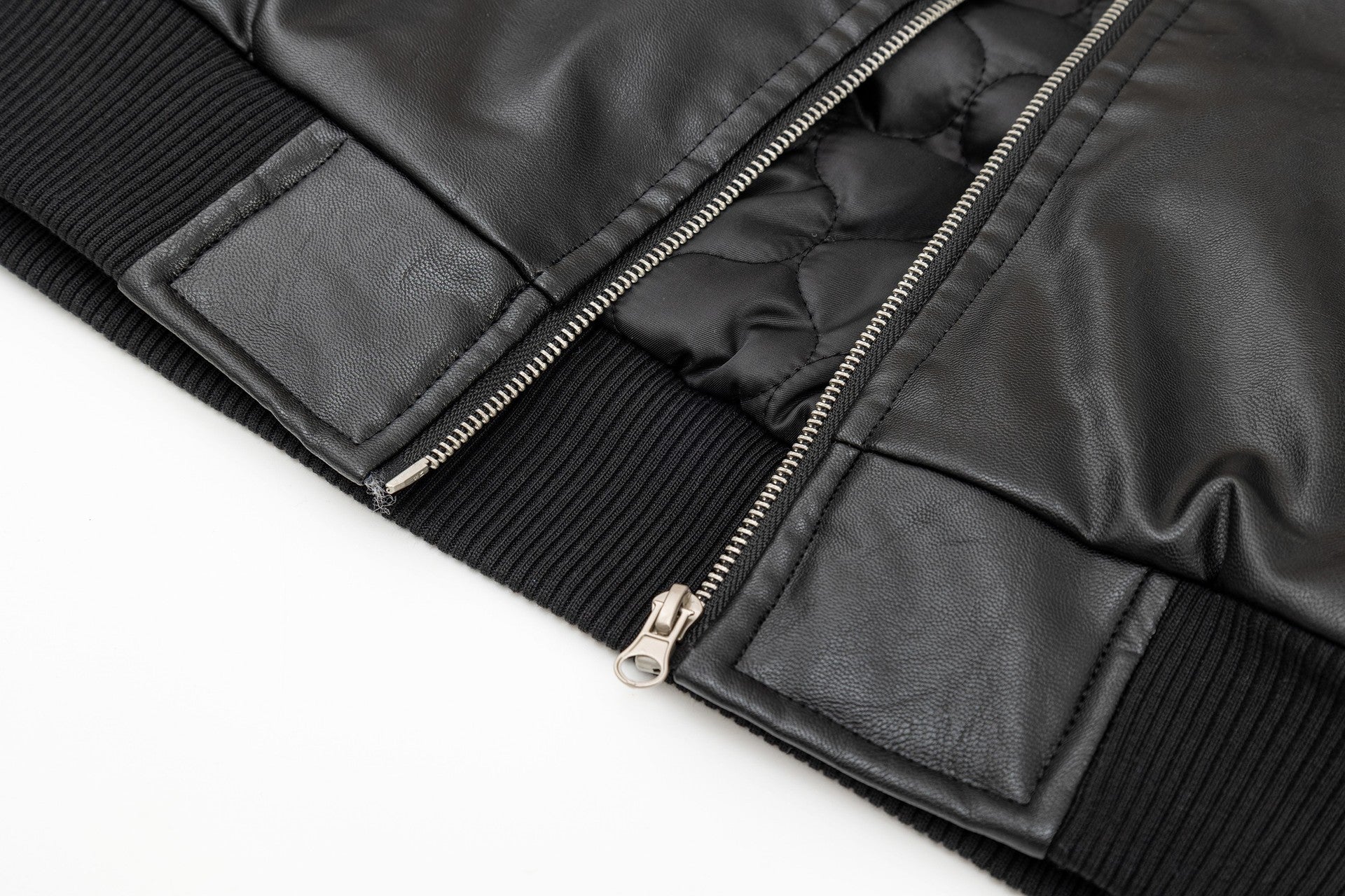 フェイクレザー ファーフードジャケット SS-000698