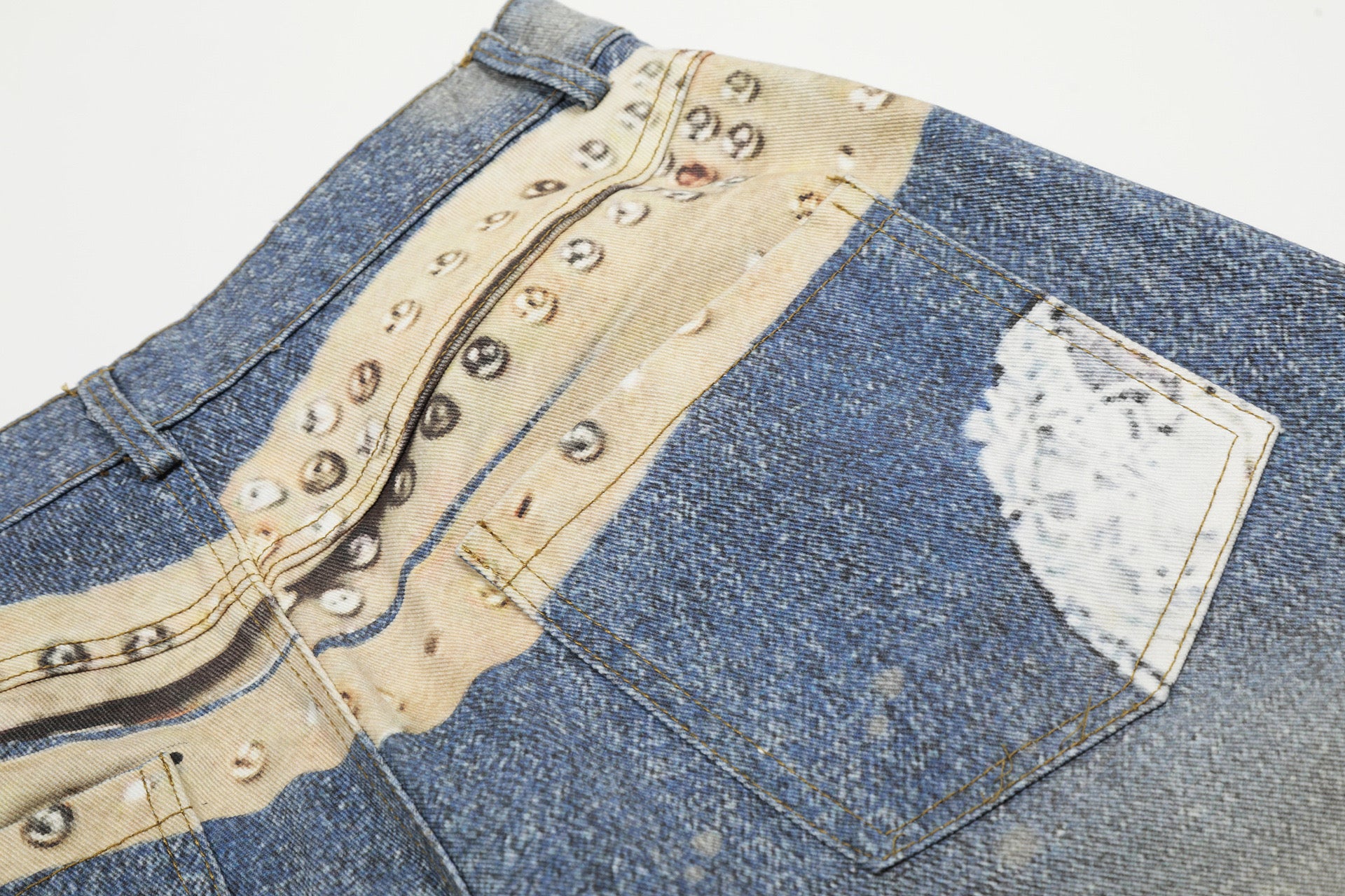 Wash Graphic Wide Denim Pants znk000280