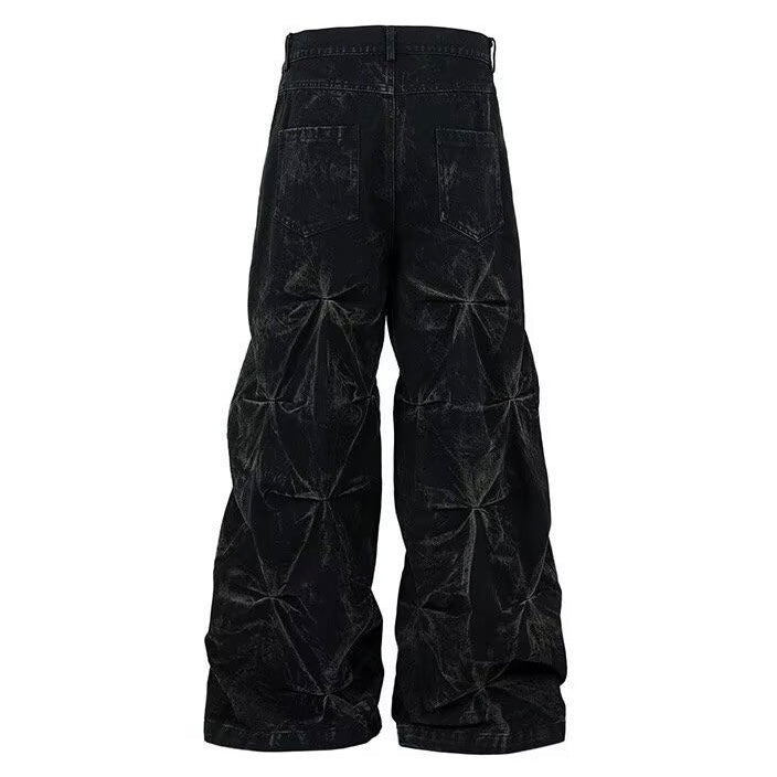 ジオメトリックバギーデニムパンツ znk000117