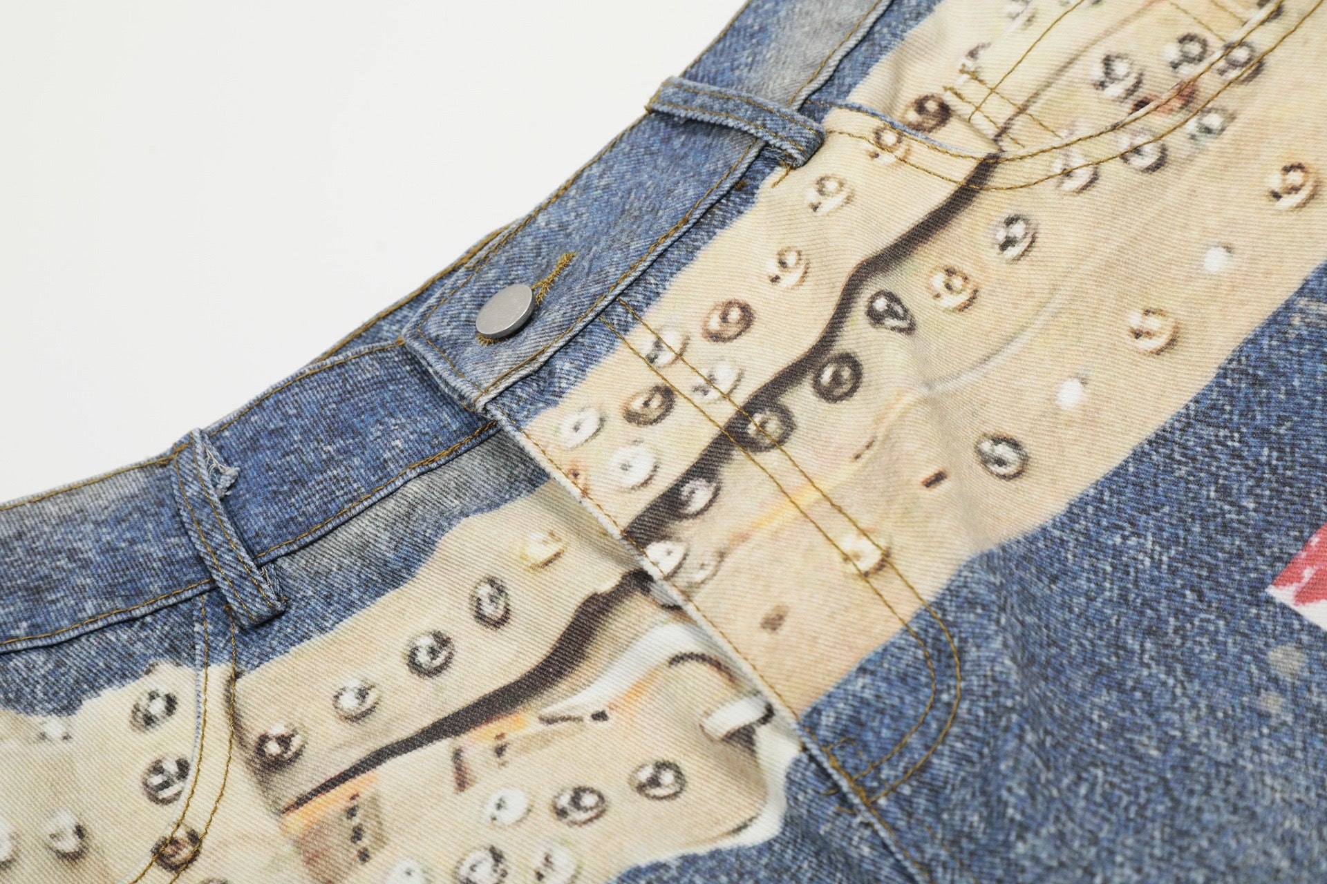 Wash Graphic Wide Denim Pants znk000280