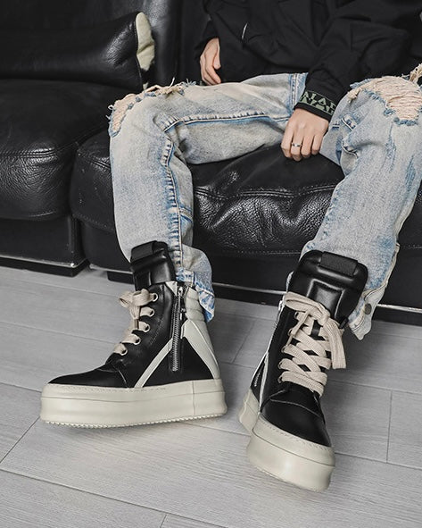 Side Zip Platform Sneakers znk000226