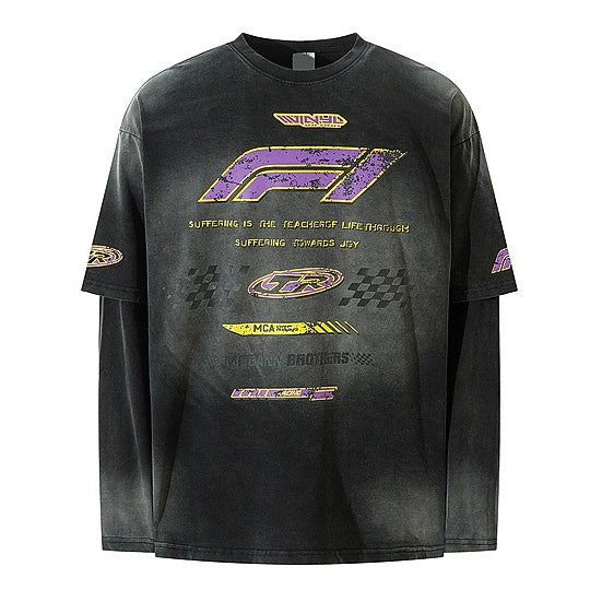 Racing Graphic Layered Tee znk000213